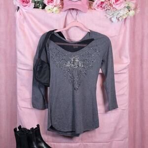 Y2k harley davidson embellished biker